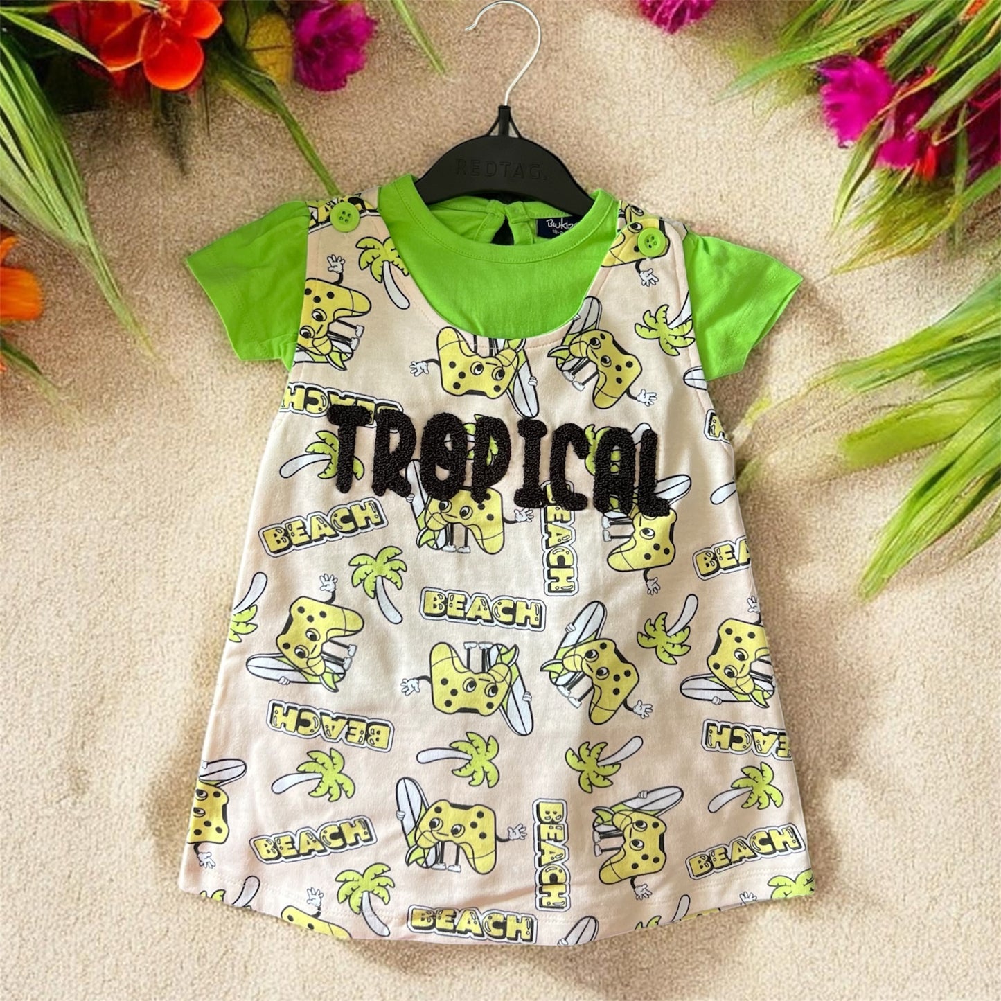 Tropical Beach 2-Piece Pinafore Set