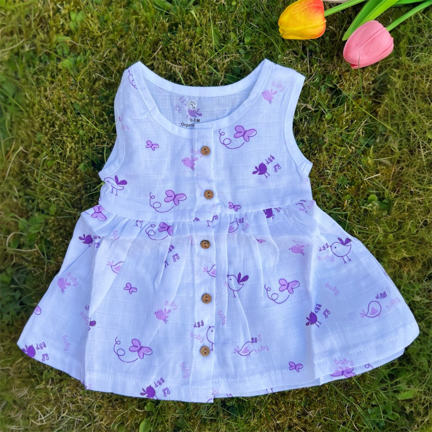 Organic Cotton Muslin Baby Frock