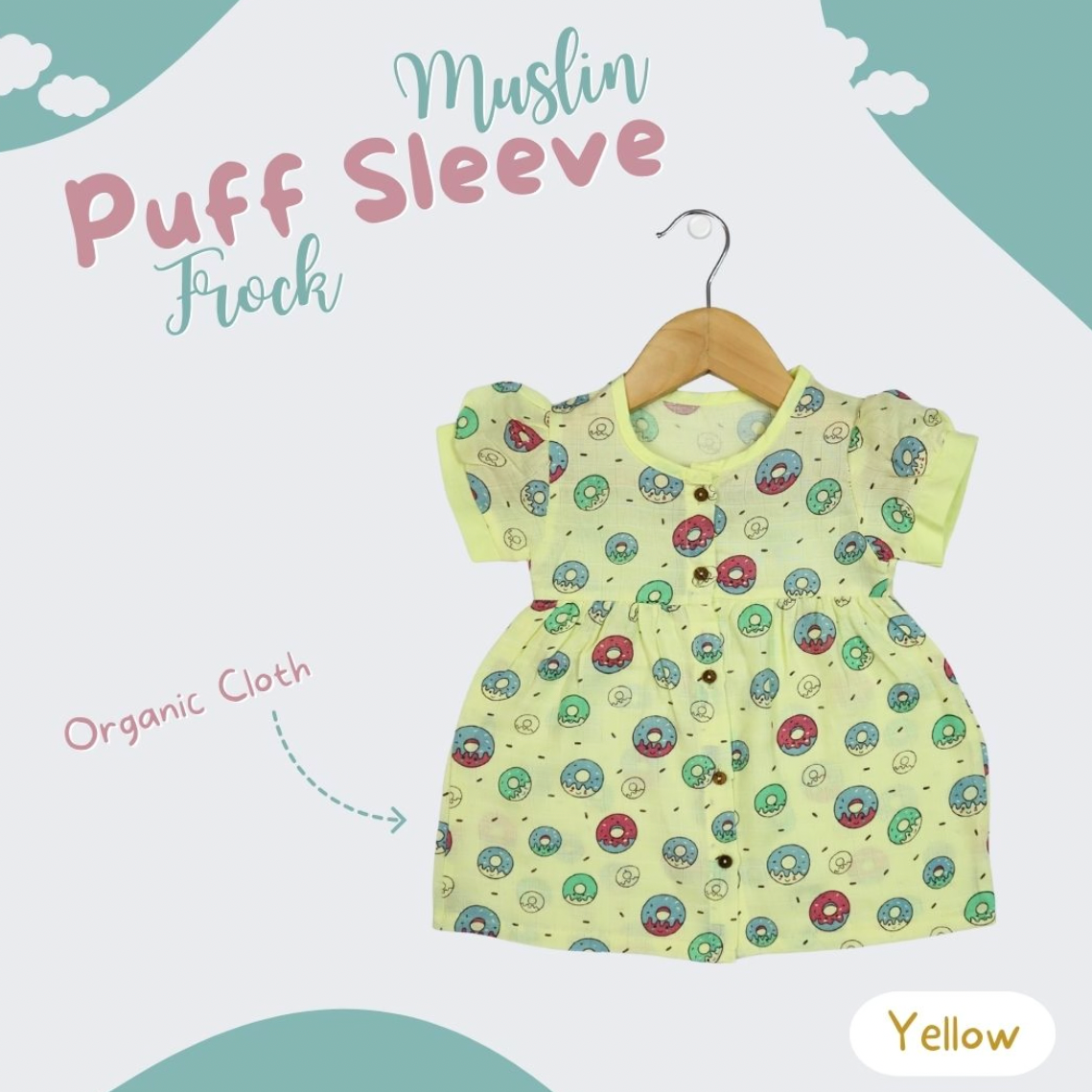 Muslin Puff Sleeve Frock - Organic Cotton