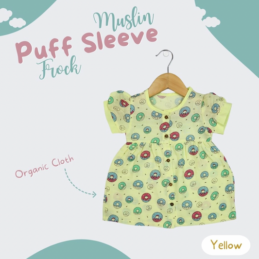 Muslin Puff Sleeve Frock - Organic Cotton