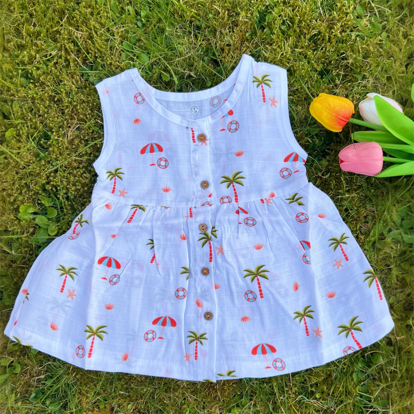 Organic Cotton Muslin Baby Frock