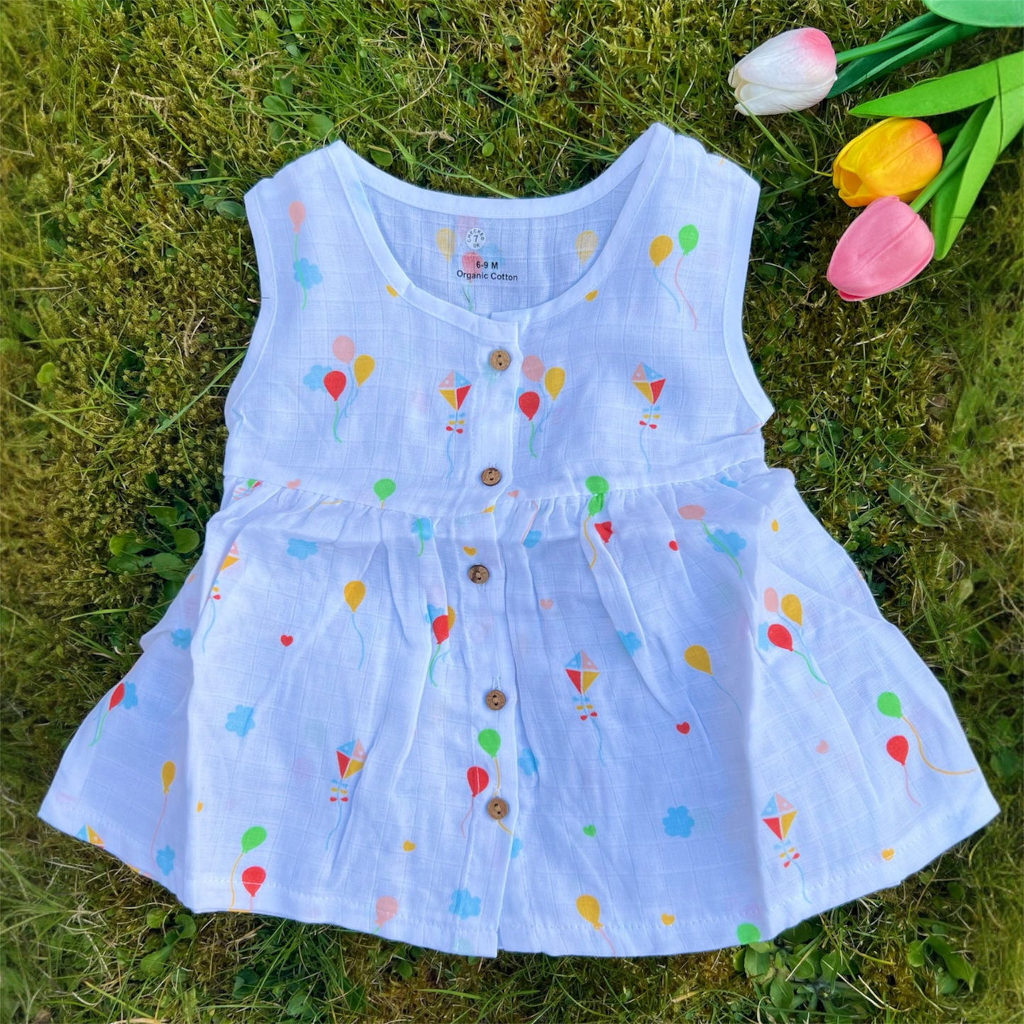 Organic Cotton Muslin Baby Frock