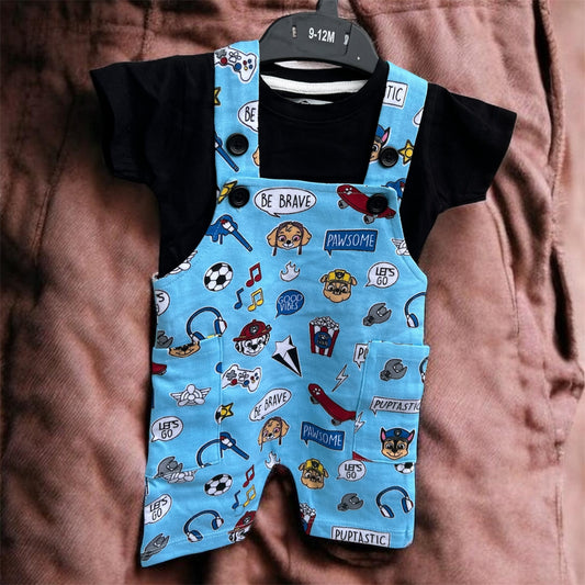 NEXT “Puptastic” Doodle Dungaree Set