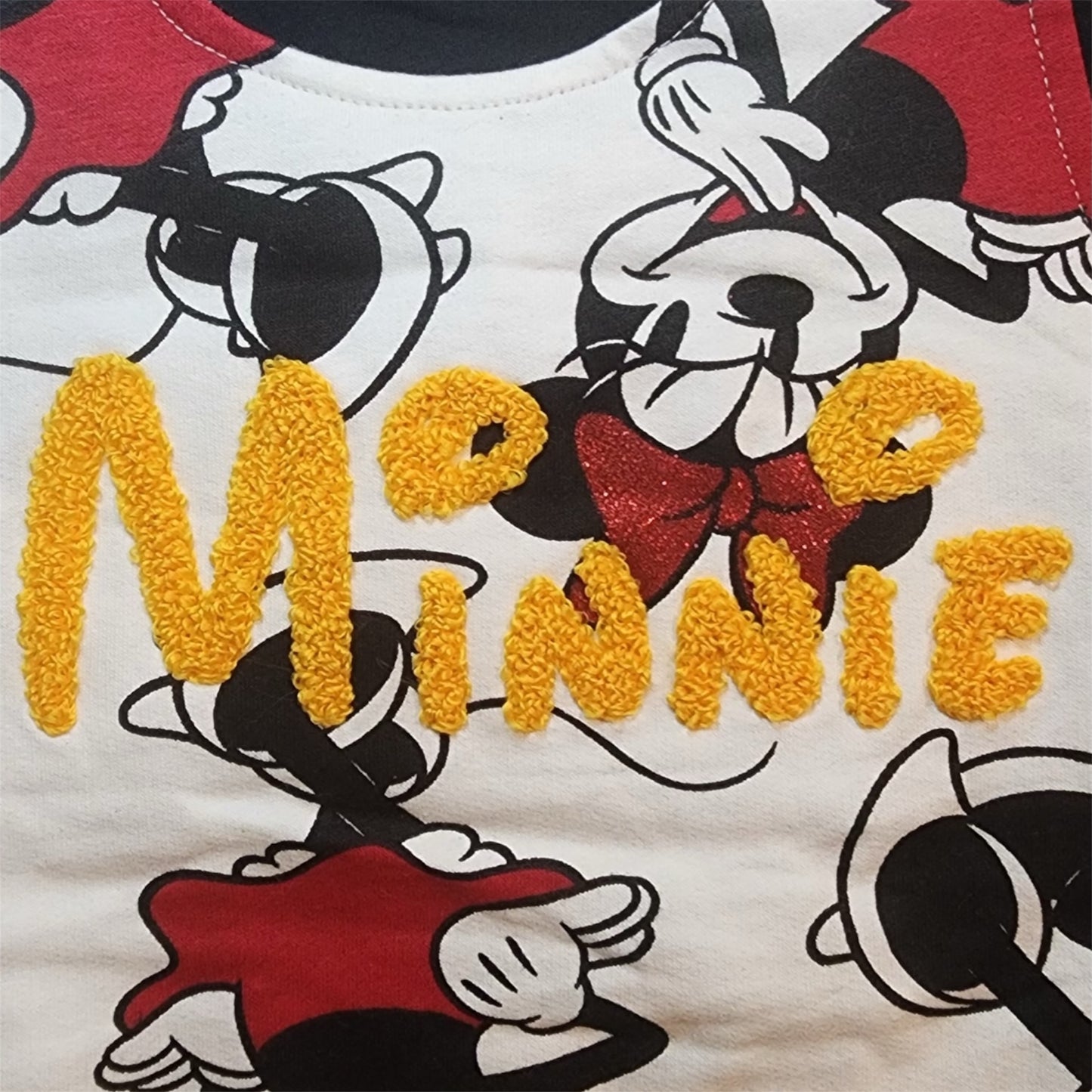 NEXT Minnie Mouse 2-Piece Pinafore & T-Shirt Set – White / Red