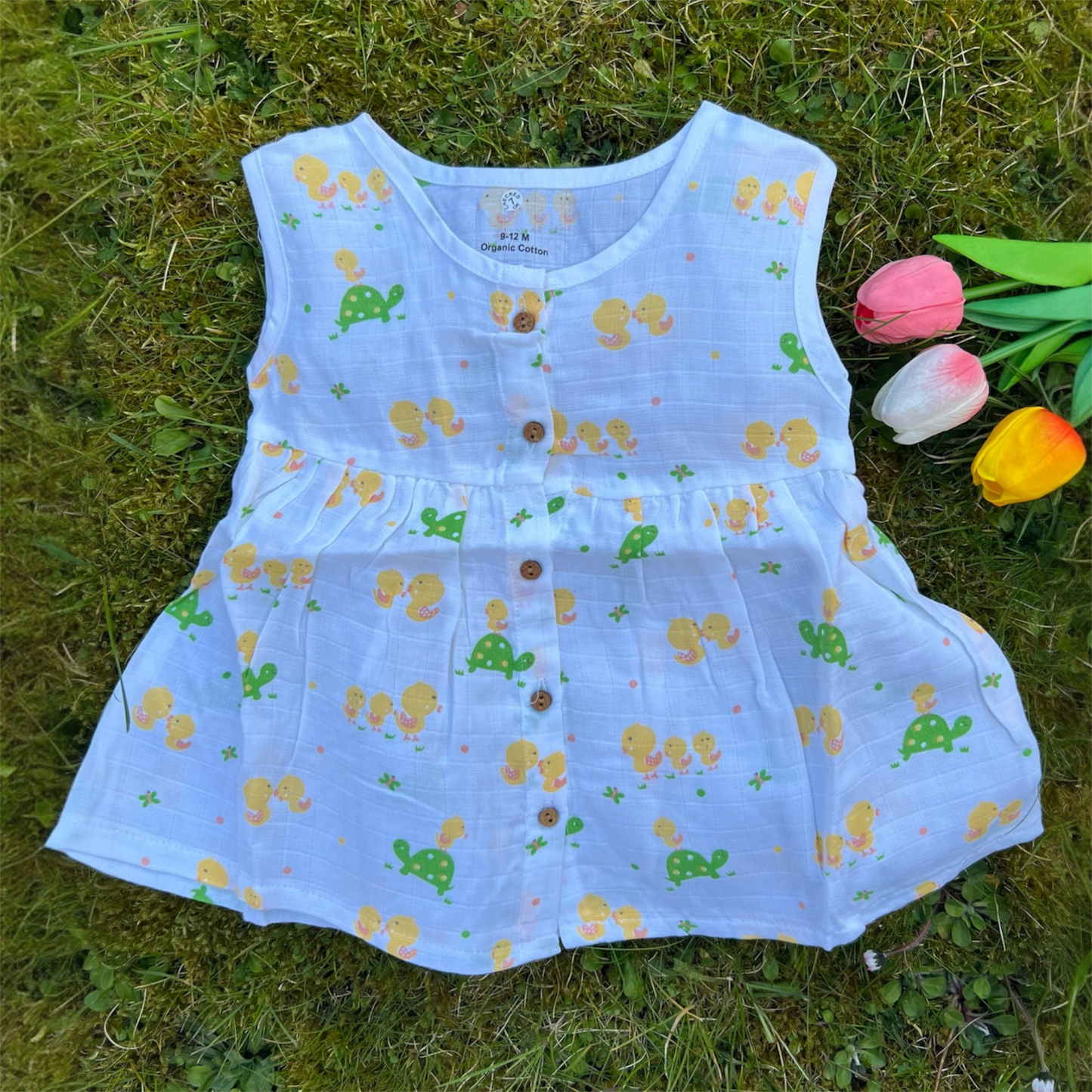 Organic Cotton Muslin Baby Frock
