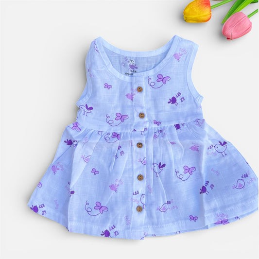 Organic Cotton Muslin Baby Frock