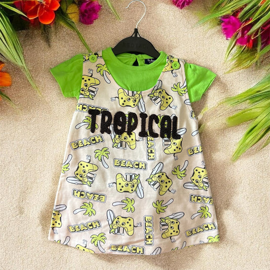 Tropical Beach 2-Piece Pinafore Set