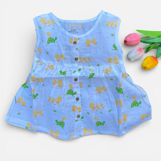 Organic Cotton Muslin Baby Frock